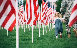 Father and Daughter Celebrating Veterans Day