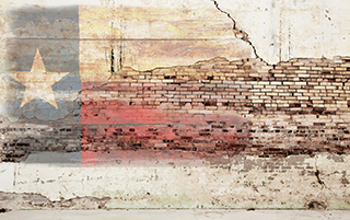 Texas Flag Mural on Brick Wall